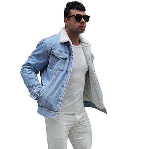 Men's Regular Western Style Lined <b>Denim</b> Jean <b>Jacket</b> With Fur Long Sleeve Classic Style Vintage <b>Denim</b> <b>Jacket</b> For Boys - Product Image 1