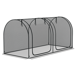 Rete da Giardino Nera 8x4 con Due Porte con Cerniera, Gabbia per Piante, Tenda Protettiva, Borsa per il Trasporto e 4 Picchetti per Giardino/Prato - Product Image 1