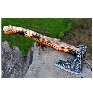 Hacha de Acero de Damasco de Grado Industrial de Alta Calidad de Fábrica NM con Mango de Madera de Fresno, Uso Multiusos para Camping - Product Image 4