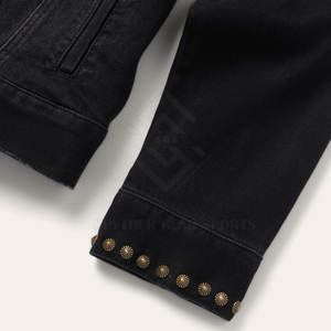 Veste en jean surdimensionnée pour homme, la plus vendue, sur mesure, col montant, logo frontal, 100 % coton, dernier design, prix abordable, veste d'hiver - Product Image 5