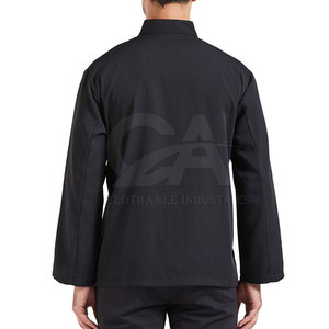 Veste de chef professionnelle 100% polyester tricoté, col mandarin, manches longues, fermeture sécurisée, personnalisable pour hôtel et restaurant - Product Image 2