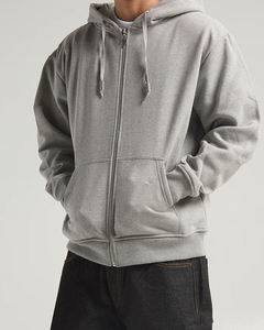 เสื้อฮู้ดซิปแฟชั่นใหม่ สีซีดแบบซันเฟด สำหรับผู้ชาย เสื้อฮู้ดกันหนาวบุผ้าฝ้ายฟลีซ ซิปเต็มตัว ปรับแต่งได้ ระบายอากาศได้ดี - Product Image 6