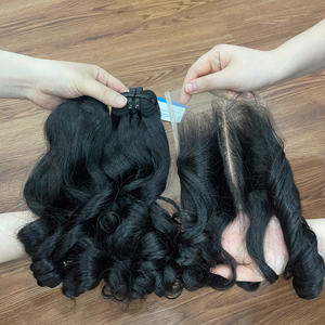 Nouveaux articles Paquets de cheveux vierges à la vapeur Extensions de cheveux bouclés rebondissants Cheveux vietnamiens super doublement étirés Prix de gros Aller à l'expédition - Product Image 1