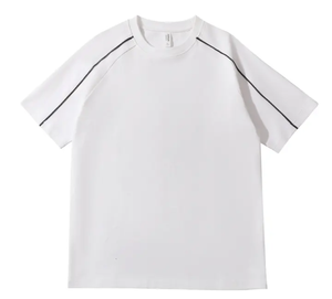 T-shirt décontracté à manches courtes, col rond, 230 grammes, tendance et minimaliste pour l'été - Product Image 6