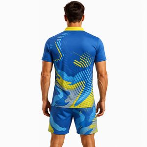 Conjunto de Camiseta y Pantalones Cortos de Tenis para Hombre 2026, Spandex/Nylon, Impresión por Sublimación, Secado Rápido, Cuello Alto, Manga Corta, Uniforme de Tenis Personalizado - Product Image 3