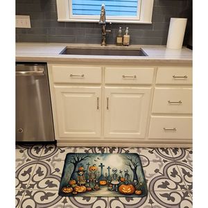 Calacas Squelettes Halloween Tapis De Cuisine Spooky Mousse À Mémoire Anti-Fatigue Tapis De Bain Lavable En Machine Confort Fournitures De Vacances - Product Image 2