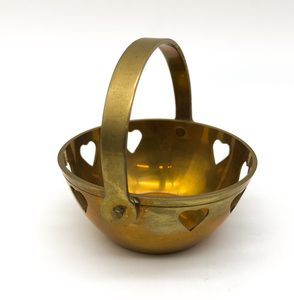 Brass Fruits Bowl With Handle Heart Cutting Designing Dinnerware Best Quality Brass <b>Chocolate</b> Bowl - Product Image 5