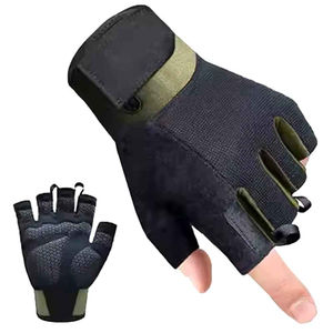Guantes de Gimnasio para Levantamiento de Pesas con Cierre de Gancho y Bucle, de Cuero, Resistentes, de Medio Dedo, Antideslizantes, Ligeros, Unisex, para Exteriores - Product Image 3