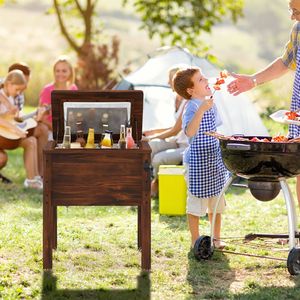 1 raffreddatore per patio in legno con 3 maniglie e apribottiglie per l'intrattenimento all'aperto - Product Image 3