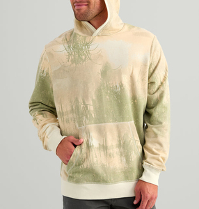 Hoodies de pêche respirants et légers blancs avec cordon de serrage ajustable pour hommes, en bambou, sublimation - Product Image 2