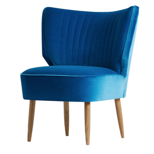 Fauteuil simple en bois de teck au style moderne et épuré, idéal pour les salons, durable, couleur bleu foncé - Product Image 6