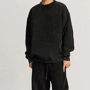 Sweat-shirts pour hommes sur mesure, délavés à l'acide, style basique, épaules tombantes, style urbain, avec boutons, hiver, prix abordable, OEM - Product Image 6