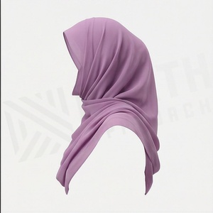 Women Solid Color Polyester Hijab Jersey Fabric Skin-Friendly Daily Wear Middle East Ethnic Scarf Shawl - Product Image 3