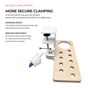 Wood <b>Clamp</b>-On Dog & Cat Grooming Scissor Holder for Grooming <b>Tables</b> (Small Square) - Product Image 3