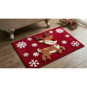 พรมปูพื้นอาบน้ำ 100% ผ้าฝ้ายแท้ เนื้อนุ่มพิเศษ ซึมซับน้ำได้ดี ตกแต่งด้วยลายคริสต์มาส - Product Image 1