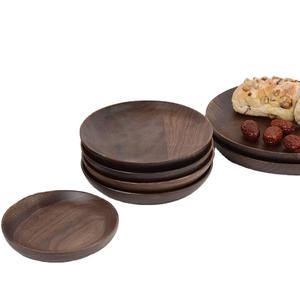 Assiette en bois d'acacia écologique personnalisée 100%, ensemble de vaisselle, plateau en bois avec commande minimum 100 pièces - Product Image 1