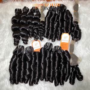 Extensiones de cabello ondulado Funmi Remy vietnamita 100% cabello humano doble dibujado puro crudo sin procesar cabello virgen crudo - Product Image 6