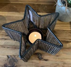 Star metal tealight candle holder for gift and home decor wedding decoration gift for family festival colorful - Product Image 4