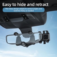 Universal 360 °   Soporte Giratorio y Retráctil para Teléfono Móvil en el Espejo Retrovisor del Coche, Compatible con Todos los Teléfonos de 4-7 Pulgadas