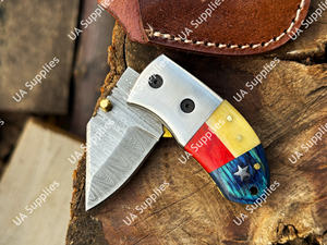 Cuchillo Plegable de Bolsillo para Camping, Miniatura, de Acero de Damasco, Personalizable, con Hoja de 2 Pulgadas, Afilada como una Navaja, Venta al Por Mayor, Compatible con OEM/ODM - Product Image 4