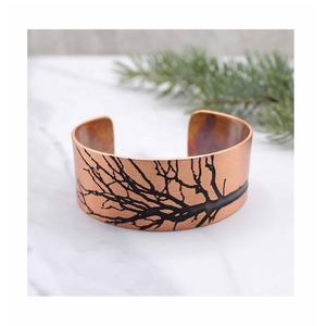 Nueva llegada de brazalete floral de cobre puro, pulsera de cobre hecha a mano, brazalete de cobre sólido puro a precio al por mayor - Product Image 5