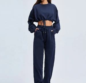 Venta al por mayor personalizada de algodón de invierno Sexy sudadera de manga larga de primera calidad de doble capa de cuello forro frontal liso de moda de color sólido - Product Image 6