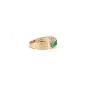 Anillo de Boda Clásico de Diseño Sencillo con Esmeralda y Diamantes en Oro Amarillo de 14K, Piedra de Nacimiento de Mayo, Joyería Recién Llegada - Product Image 5