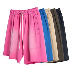 Pantalones Cortos Holgados Personalizados para Hombre, Estilo Vintage, de Algodón Pesado con Efecto Ácido, Cintura con Estampado Puff, Cordón Ajustable, Lavado a la Piedra - Product Image 6