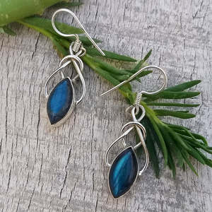 Solid 925 <b>Sterling</b> <b>Silver</b> <b>Earring</b> Beautiful Gemstone Cabochon Stone <b>Earring</b> Birthday <b>Earring</b> Gift for Her for Women - Product Image 4