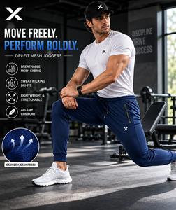Pantalon de survêtement élastique pour homme avec poches latérales, cordon de serrage, joggers décontractés multicolores, maille respirante, séchage rapide - Product Image 3