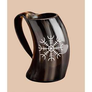 Jarra de Cerveza Vikinga Hecha a Mano de Estilo Medieval, Taza para Beber de Cuerno de Búfalo Natural, Artículo de Regalo Disponible a un Precio Razonable - Product Image 1