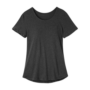 T-shirt à manches courtes pour femme, col rond, couleur unie, coupe classique, tricot uni teint - Product Image 6