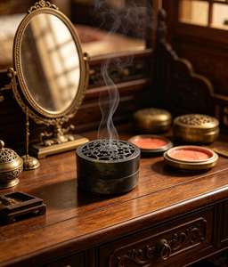 Wooden <b>Incense</b> Burner & <b>Aromatherapy</b> <b>Diffuser</b> with Stylish Sandalwood Design for Religious Bakhoor <b>Holder</b> Spring/Summer Use - Product Image 4