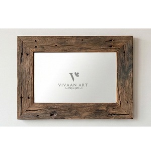 Miroir mural décoratif en bois Art déco contemporain pour entrée, salon, chambre, salle de bain, accent d'intérieur - Product Image 2