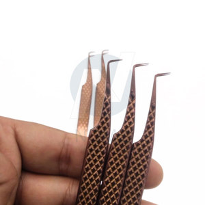 Ensemble de pinces à épiler professionnelles pour extensions de cils, antidérapantes, prise parfaite, pointes lisses, en acier inoxydable, anti-magnétiques - Product Image 3