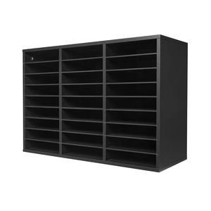 Organisateur de documents en bois à 27 compartiments avec étagères amovibles pour le bureau et la maison - Product Image 1