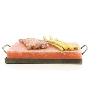 Premium Quality Refined Himalayan <b>Pink</b> Salt Cooking Slab Stainless Steel Holder Customizable Size for Kitchen Home Decoration - Product Image 2