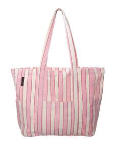 Striped Canvas Tote Bag Portable Shopping Carryall Beach Travel Bag Women <b>Large</b> Capacity Eco Friendly Rope Handle - Product Image 5