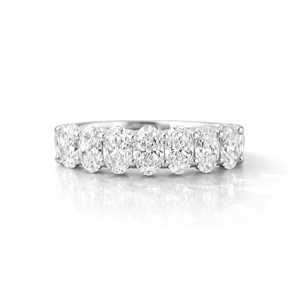 Bague de mariage ovale en diamant, or massif 10k 14k 18k, bague d'anniversaire empilable, clarté VVS, couleur E, alliance minimaliste pour femme - Product Image 2