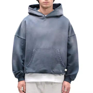 Sudadera con capucha para hombre y niño, de material grueso, con lavado ácido, de secado rápido, personalizada al por mayor - Product Image 1