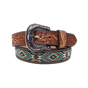 Hecho a mano Unisex 1,5 "Cinturón occidental de calidad premium Argentina Importado Cuero de vaca Diseño occidental con cuentas decorativas - Product Image 1