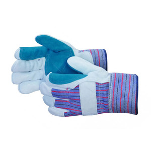 Guantes de Seguridad de Cuero Vacuno de Primera Calidad, Palma Doble Reforzada, Teñidos en Verde, Suaves, Cómodos y Resistentes - Product Image 1