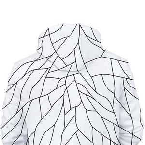 Sudadera con Capucha para Hombre, Blanca y Negra, Tejido Liso Lavado, Corte Regular, Estilo Casual Urbano, Ropa de Invierno - Product Image 3
