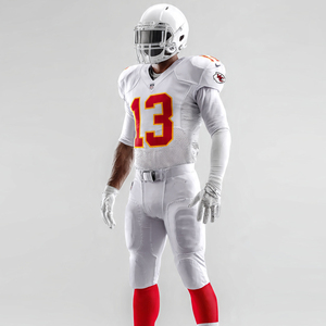 American Youth Football Uniform 100% Polyester V Neck Jersey Tops American Football <b>Pants</b> Set Custom Football Uniforms - Product Image 3