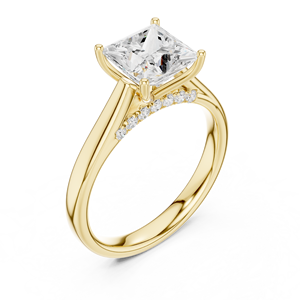 แหวนหมั้นเพชรทรงปรินเซสคัท 2 กะรัต ทอง 18k ระดับความสะอาด E VVS2 คุณภาพเยี่ยม สีขาวใส รูปทรง PR แบบเดี่ยว สำหรับงานแต่งงาน - Product Image 4