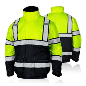 Chaqueta de Seguridad de Algodón de Alta Visibilidad Personalizable, con Características Ajustables, Diseño Transpirable, Protección Impermeable, Fluorescente - Product Image 3