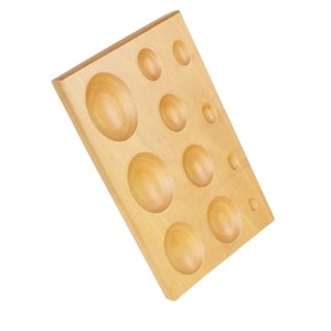 Bloc de façonnage en bois à 11 cavités pour le façonnage du métal, outil de bombage de bijoux de forme ovale, 11 tailles, pour outils de bijoutier - Product Image 3