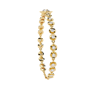 Bracelet cercle serti de diamants avec maillons ronds en or poli, bijou de luxe pour poignet, élégant et sophistiqué au quotidien. - Product Image 2