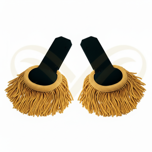 Épaulettes élégantes de haute qualité en or et noir avec franges pour équipement de défense personnelle et tenues cérémonielles - Product Image 4