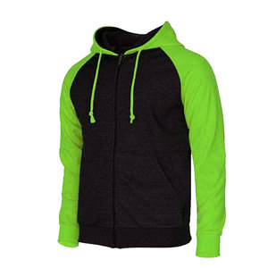Men's Hooded Zipper Sweatshirt Color Blocking Raglan Sleeve Regular Fit Casual Knitted Fleece Anti-Shrink OEM Service Autumn - Product Image 5